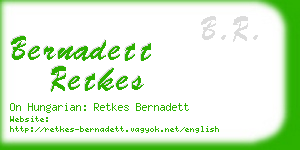 bernadett retkes business card